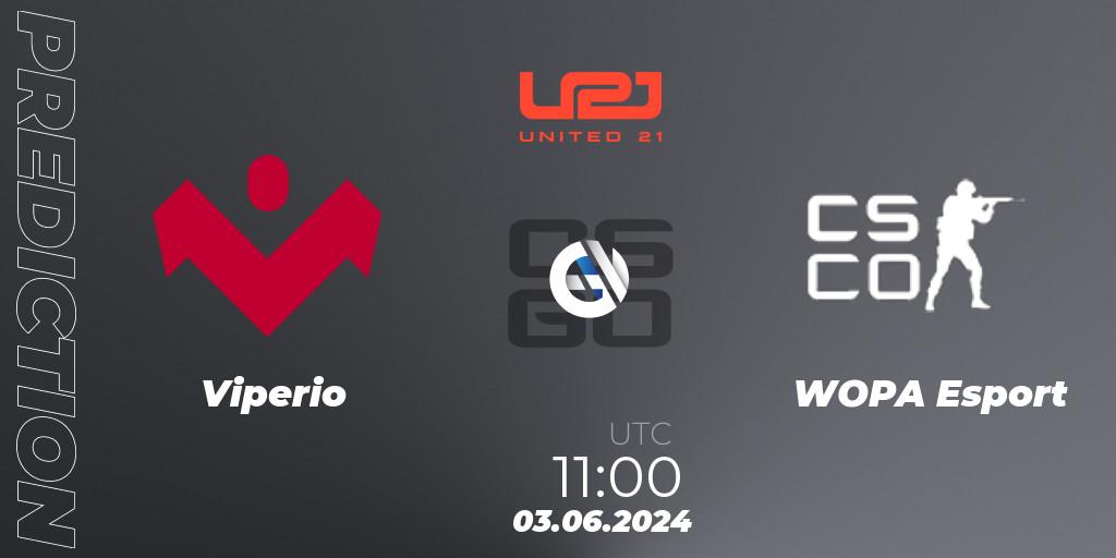 Pronóstico Viperio - WOPA Esport. 03.06.2024 at 11:00, Counter-Strike (CS2), United21 Season 16