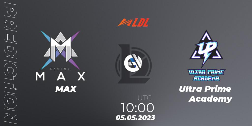 Pronóstico MAX - Ultra Prime Academy. 05.05.2023 at 11:00, LoL, LDL 2023 - Regular Season - Stage 2