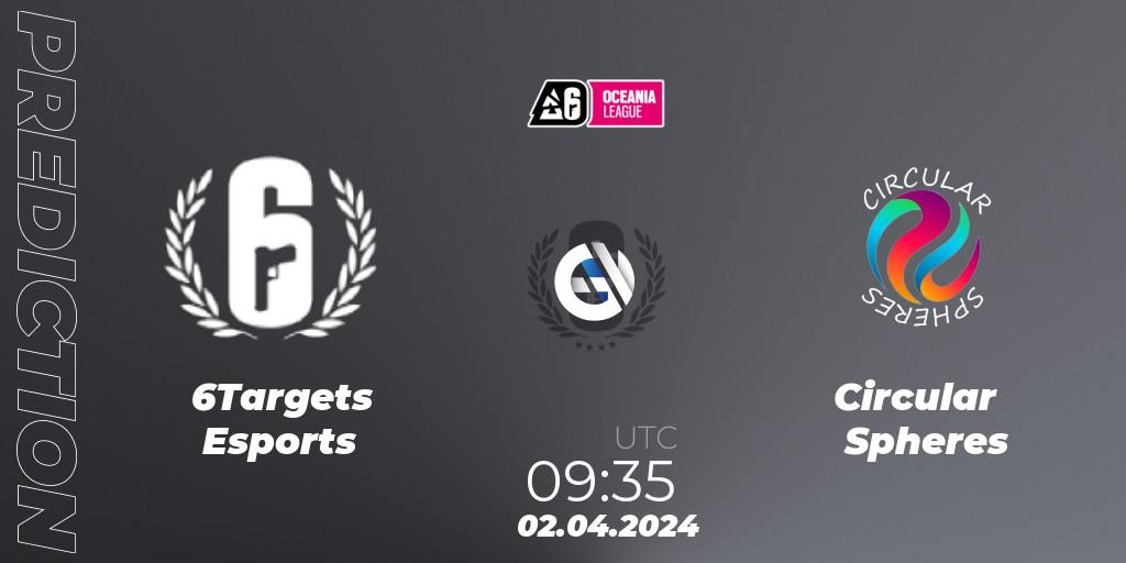 Pronóstico 6Targets Esports - Circular Spheres. 02.04.2024 at 09:35, Rainbow Six, Oceania League 2024 - Stage 1
