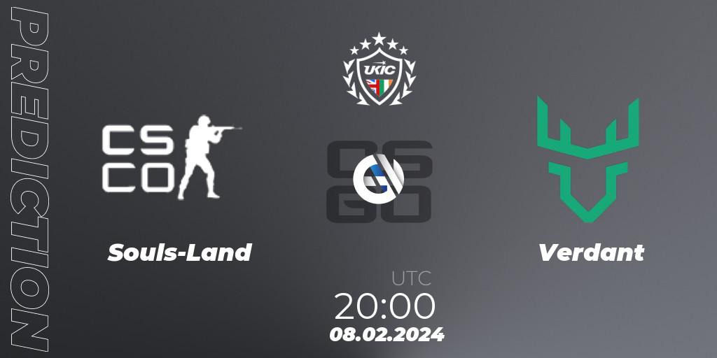 Pronóstico Souls-Land - Verdant. 08.02.2024 at 20:00, Counter-Strike (CS2), UKIC League Season 1: Division 1