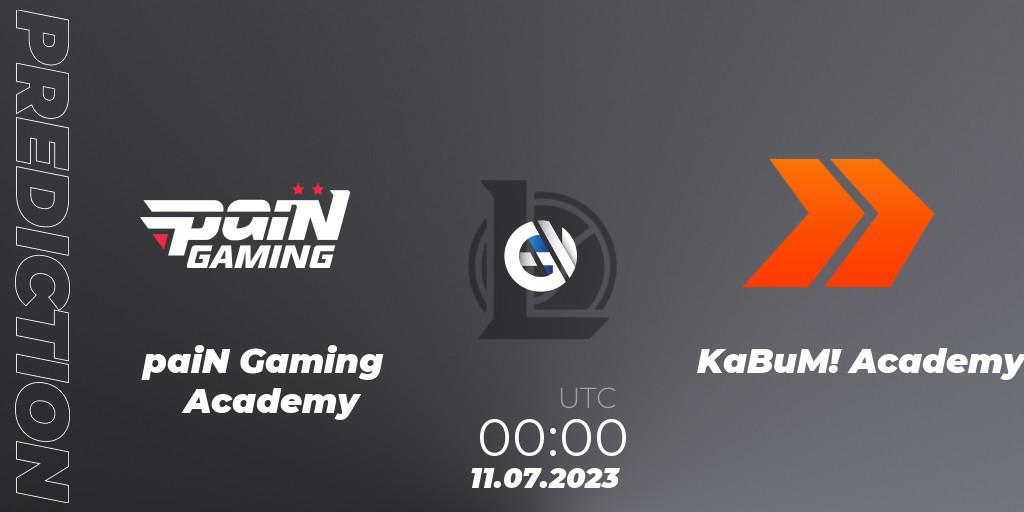 Pronóstico paiN Gaming Academy - KaBuM! Academy. 11.07.2023 at 00:00, LoL, CBLOL Academy Split 2 2023 - Group Stage