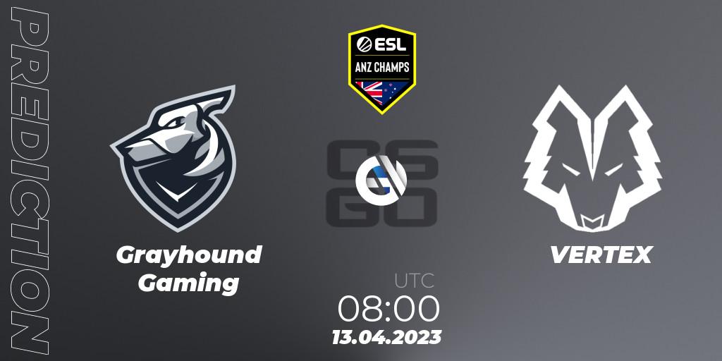 Pronóstico Grayhound Gaming - VERTEX. 13.04.2023 at 08:00, Counter-Strike (CS2), ESL ANZ Champs Season 16