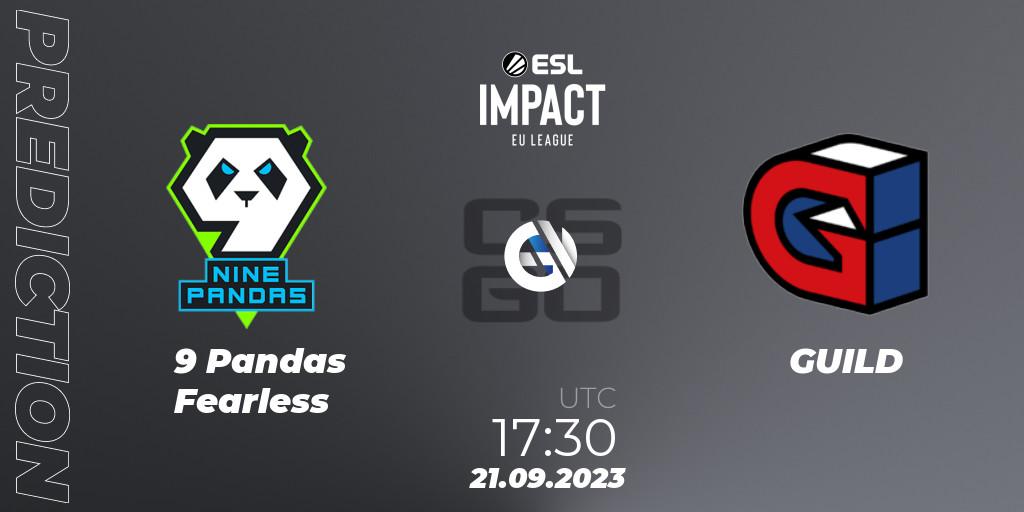 Pronóstico 9 Pandas Fearless - GUILD. 21.09.23, CS2 (CS:GO), ESL Impact League Season 4: European Division