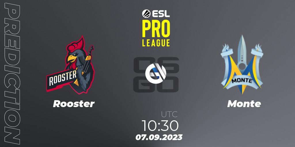 Pronóstico Rooster - Monte. 07.09.2023 at 10:30, Counter-Strike (CS2), ESL Pro League Season 18