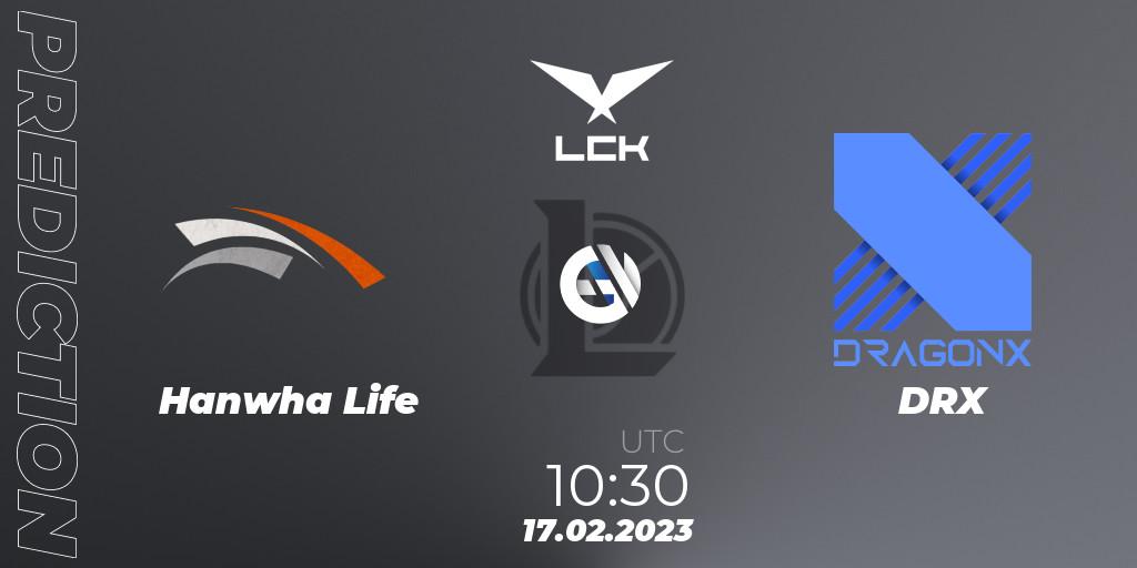 Pronóstico Hanwha Life Esports - DRX. 17.02.23, LoL, LCK Spring 2023 - Group Stage