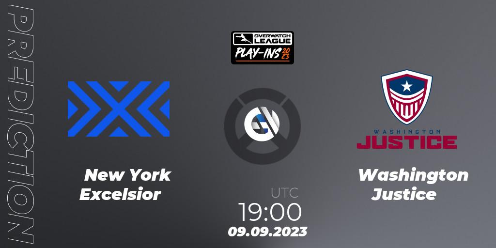 Pronóstico New York Excelsior - Washington Justice. 09.09.23, Overwatch, Overwatch League 2023 - Play-Ins
