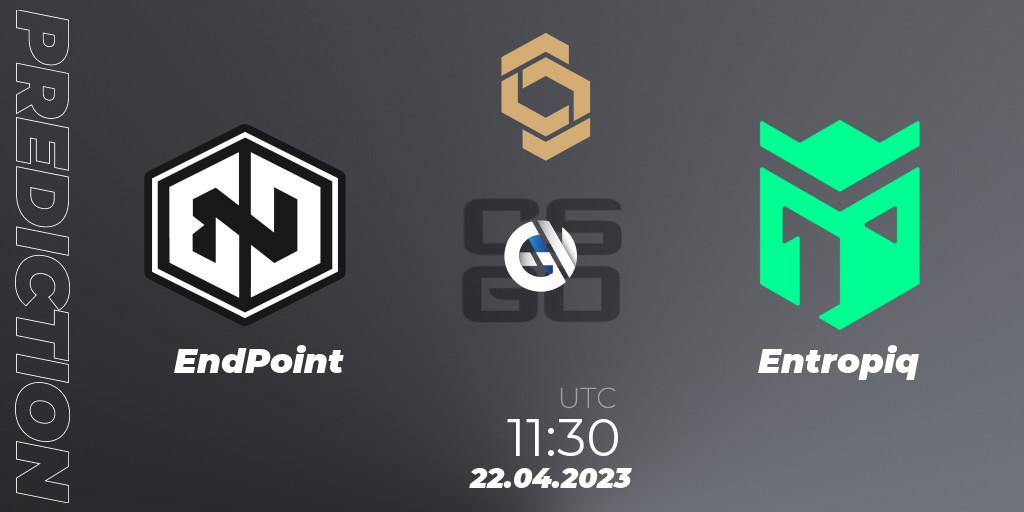 Pronóstico EndPoint - Entropiq. 22.04.2023 at 11:30, Counter-Strike (CS2), CCT South Europe Series #4