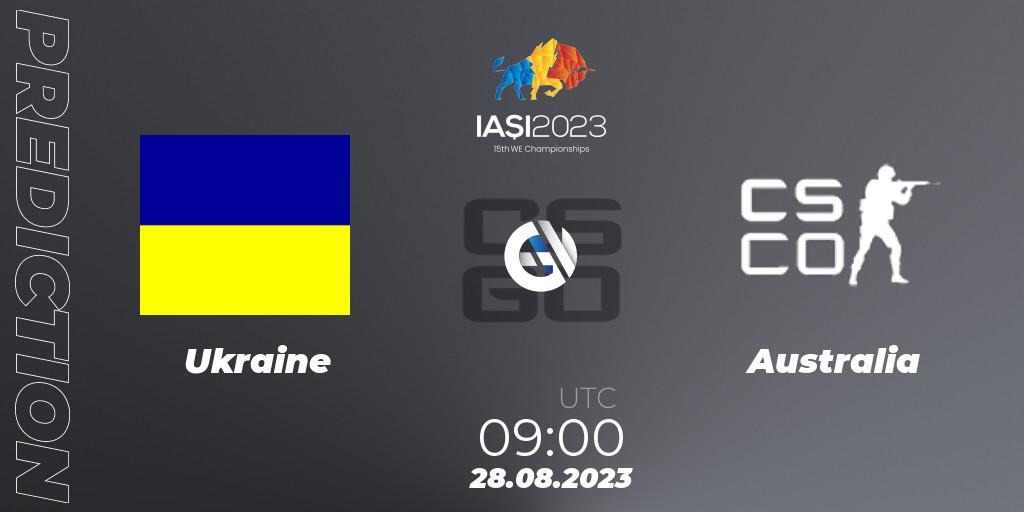 Pronóstico Ukraine - Australia. 28.08.23, CS2 (CS:GO), IESF World Esports Championship 2023