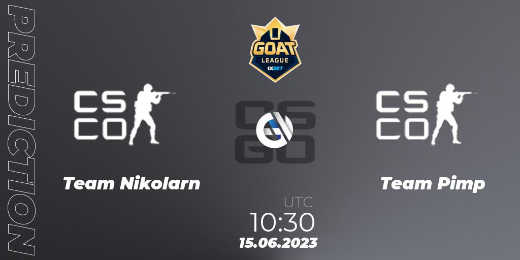 Pronóstico Team Nikolarn - Team Pimp. 15.06.2023 at 10:30, Counter-Strike (CS2), 1xBet GOAT League 2023 Summer VACation