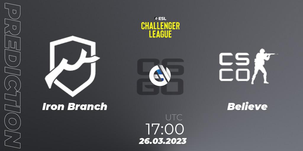 Pronóstico Iron Branch - Believe. 26.03.2023 at 17:00, Counter-Strike (CS2), ESL Challenger League Season 44 Relegation: Europe