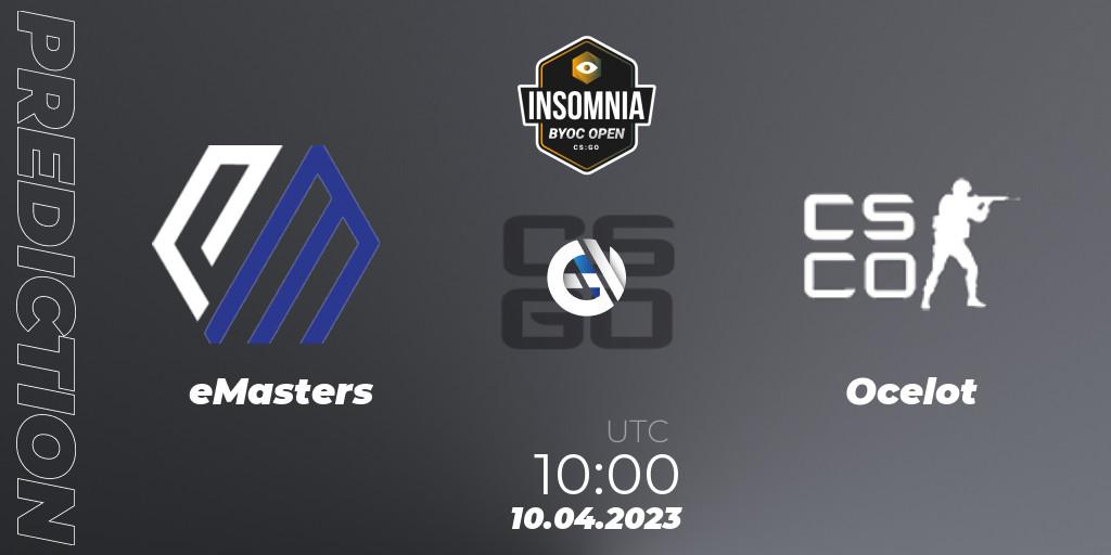 Pronóstico eMasters - Ocelot Sports. 10.04.2023 at 10:00, Counter-Strike (CS2), Insomnia 70