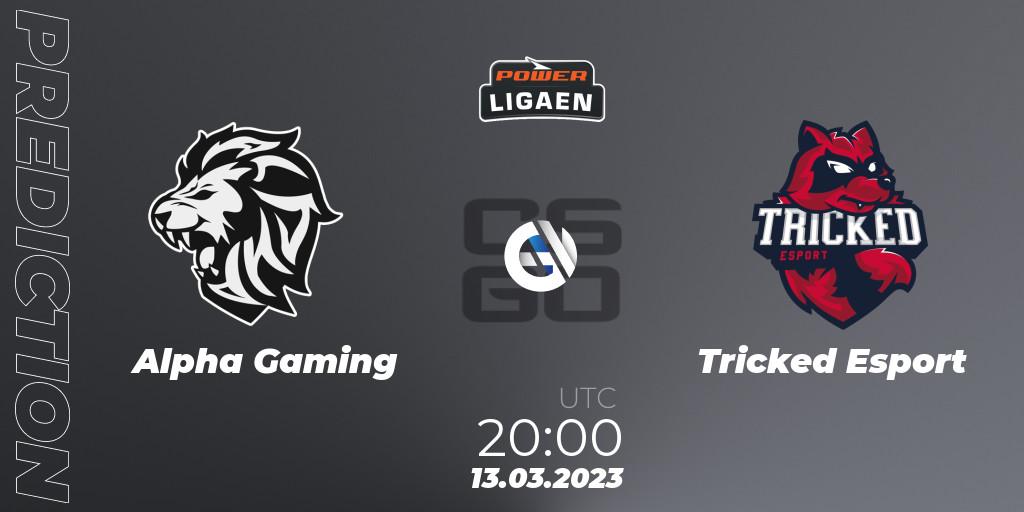 Pronóstico Alpha Gaming - Tricked Esport. 13.03.2023 at 20:00, Counter-Strike (CS2), Dust2.dk Ligaen Season 22