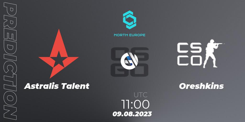 Pronóstico Astralis Talent - Oreshkins. 09.08.2023 at 11:00, Counter-Strike (CS2), CCT North Europe Series #7: Closed Qualifier