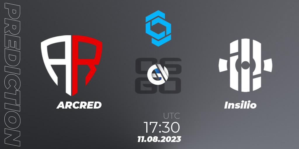 Pronóstico ARCRED - Insilio. 11.08.2023 at 17:30, Counter-Strike (CS2), CCT East Europe Series #1