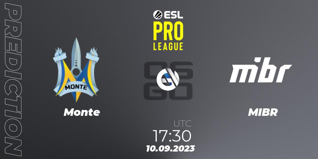 Pronóstico Monte - MIBR. 10.09.2023 at 19:30, Counter-Strike (CS2), ESL Pro League Season 18