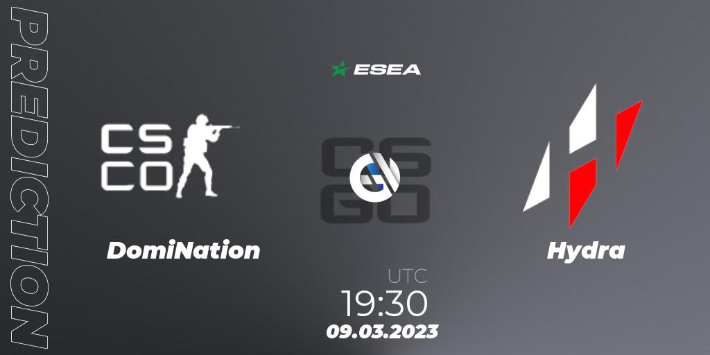 Pronóstico DomiNation eSports - Hydra. 09.03.2023 at 15:00, Counter-Strike (CS2), ESEA Season 44: Advanced Division - Europe