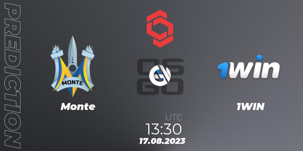 Pronóstico Monte - 1WIN. 17.08.2023 at 13:30, Counter-Strike (CS2), CCT Central Europe Series #7