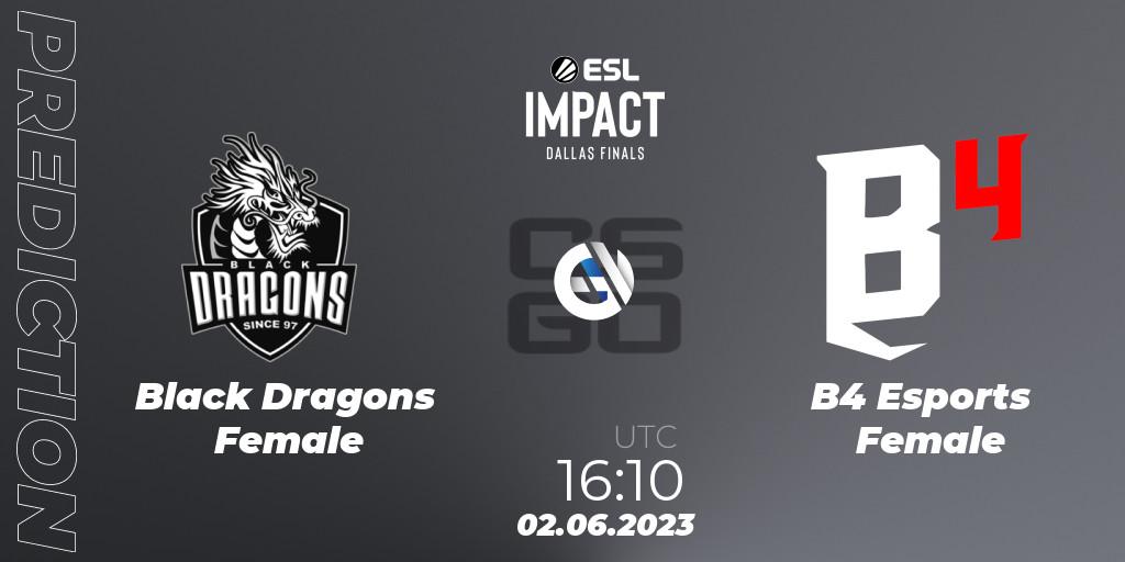 Pronóstico Black Dragons Female - B4 Esports Female. 02.06.23, CS2 (CS:GO), ESL Impact League Season 3