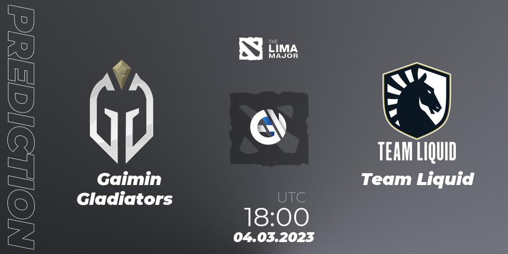 Pronóstico Gaimin Gladiators - Team Liquid. 04.03.2023 at 18:07, Dota 2, The Lima Major 2023
