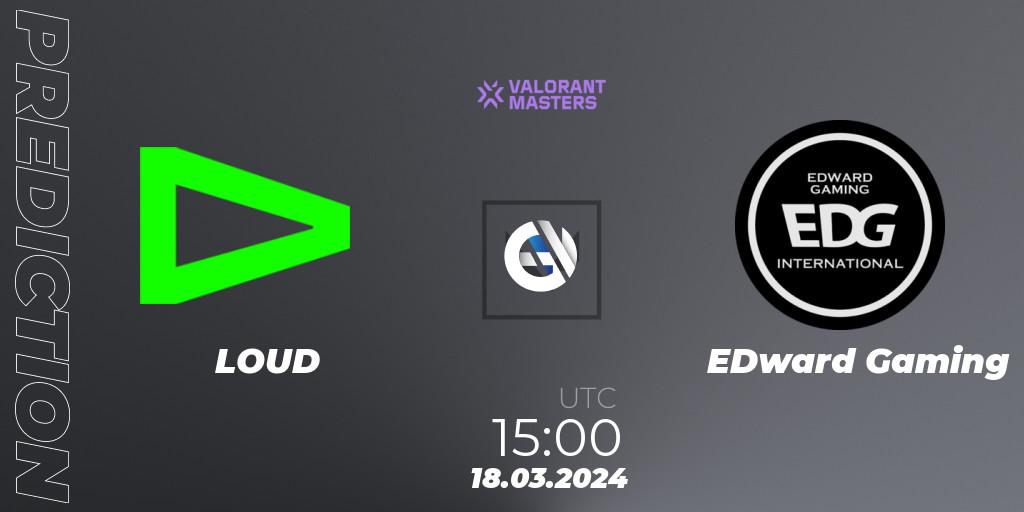 Pronóstico LOUD - EDward Gaming. 18.03.24, VALORANT, VCT 2024: Masters Madrid