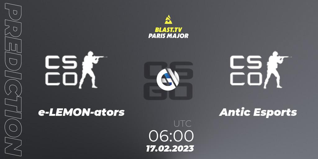 Pronóstico e-LEMON-ators - Antic Esports. 17.02.2023 at 06:10, Counter-Strike (CS2), BLAST.tv Paris Major 2023 Oceania RMR Closed Qualifier
