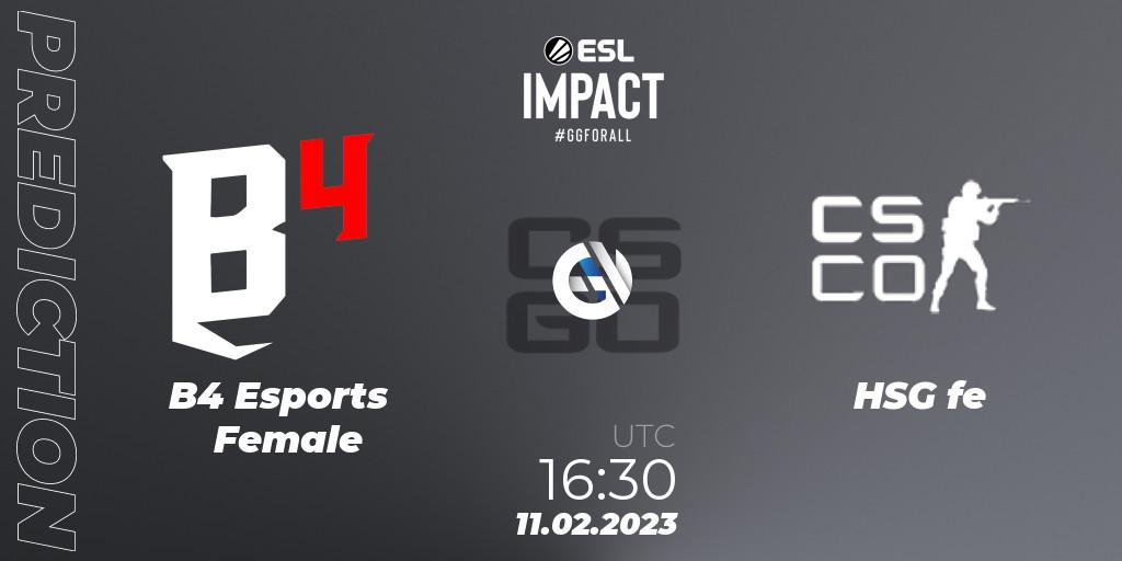 Pronóstico B4 Esports Female - HSG. 11.02.23, CS2 (CS:GO), ESL Impact Katowice 2023