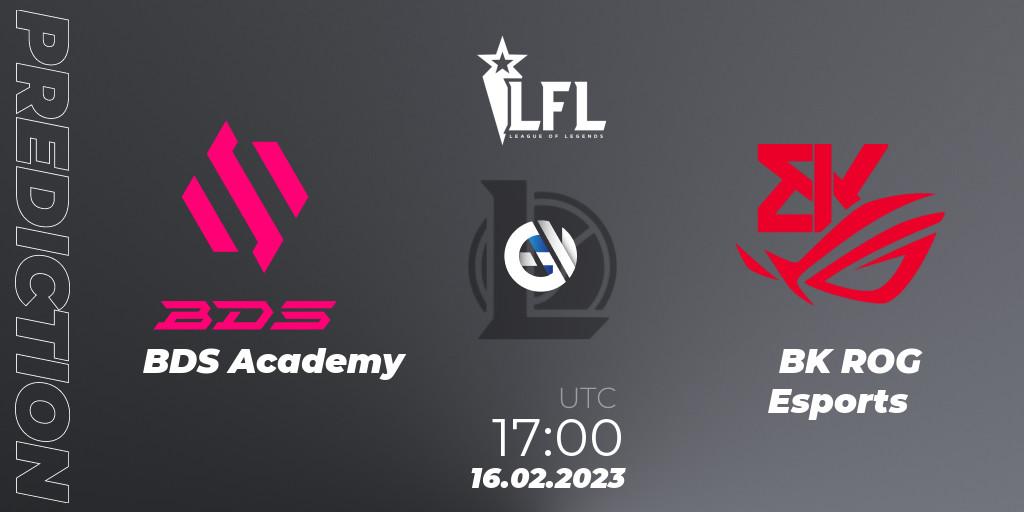 Pronóstico BDS Academy - BK ROG Esports. 16.02.2023 at 17:00, LoL, LFL Spring 2023 - Group Stage