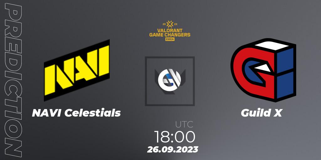 Pronóstico NAVI Celestials - Guild X. 26.09.2023 at 18:00, VALORANT, VCT 2023: Game Changers EMEA Stage 3 - Group Stage