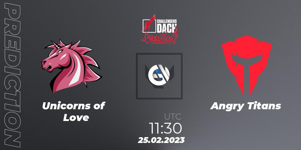 Pronóstico Unicorns of Love - Angry Titans. 25.02.2023 at 12:00, VALORANT, VALORANT Challengers 2023 DACH: Evolution Split 1