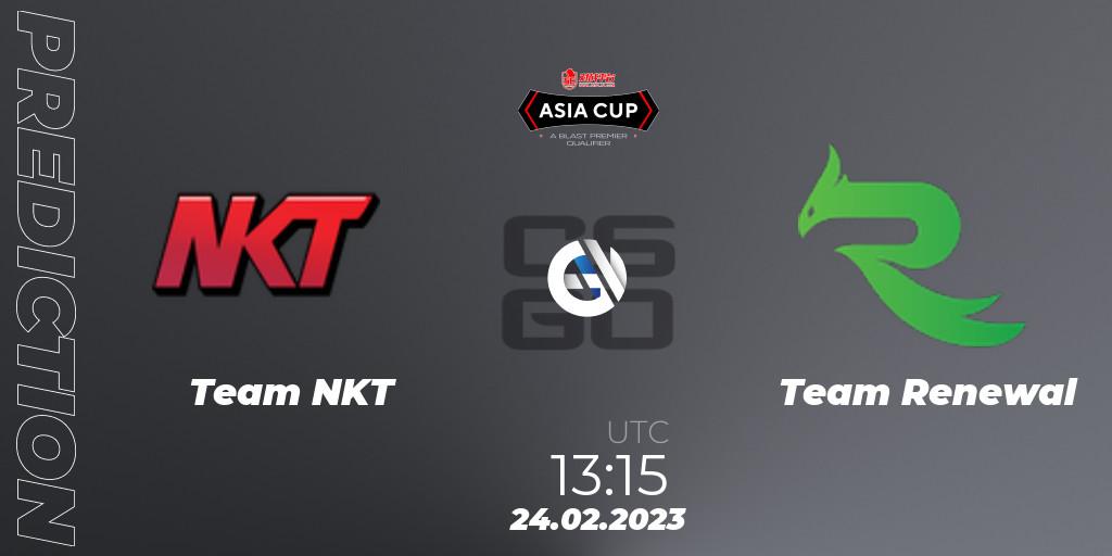 Pronóstico Team NKT - Team Renewal. 24.02.2023 at 13:25, Counter-Strike (CS2), 5E Arena Asia Cup Spring 2023 - BLAST Premier Qualifier