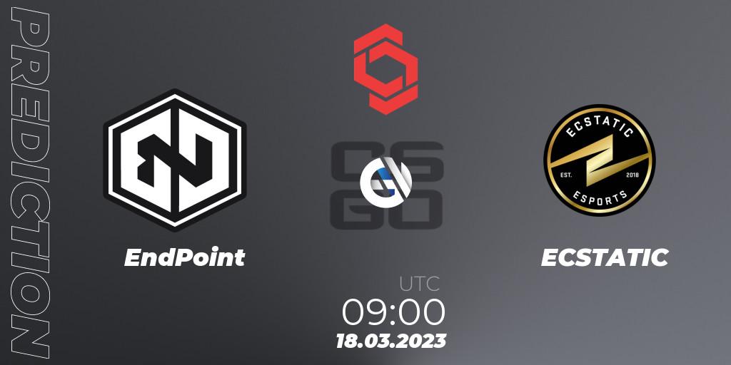 Pronóstico EndPoint - ECSTATIC. 18.03.2023 at 09:00, Counter-Strike (CS2), CCT Central Europe Series #5