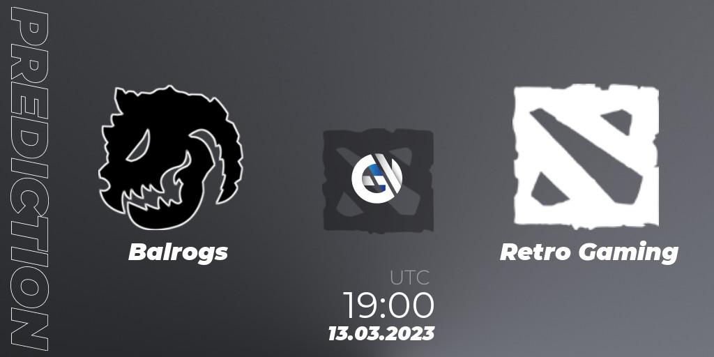 Pronóstico Balrogs - Retro Gaming. 13.03.2023 at 19:12, Dota 2, TodayPay Invitational Season 4