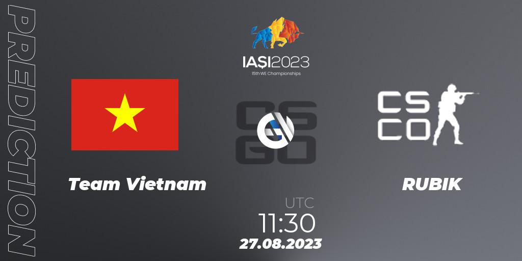 Pronóstico Team Vietnam - RUBIK. 27.08.23, CS2 (CS:GO), IESF World Esports Championship 2023