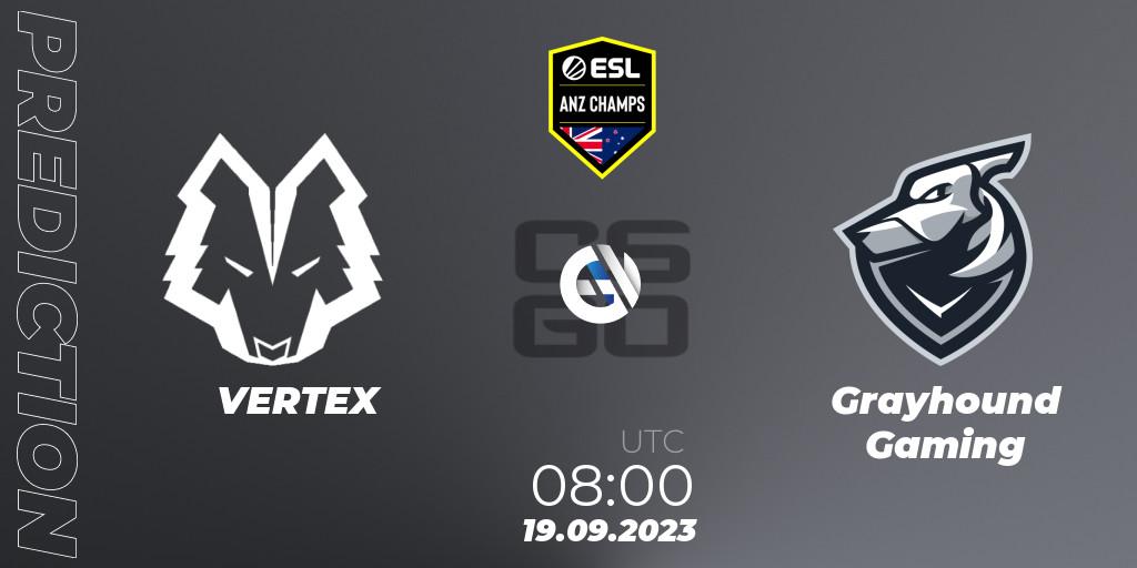 Pronóstico VERTEX - Grayhound Gaming. 19.09.2023 at 08:00, Counter-Strike (CS2), ESL ANZ Champs Season 17