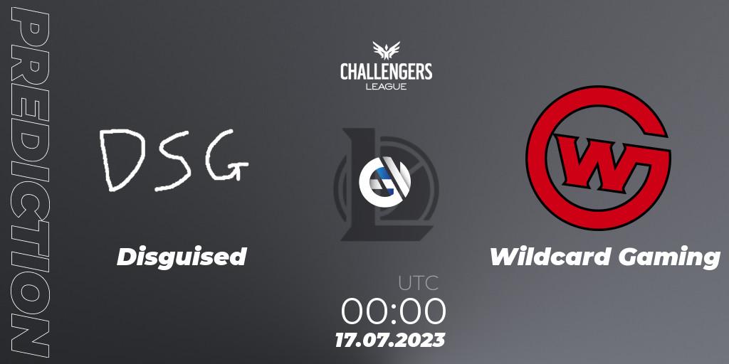 Pronóstico Disguised - Wildcard Gaming. 20.06.2023 at 00:00, LoL, North American Challengers League 2023 Summer - Group Stage