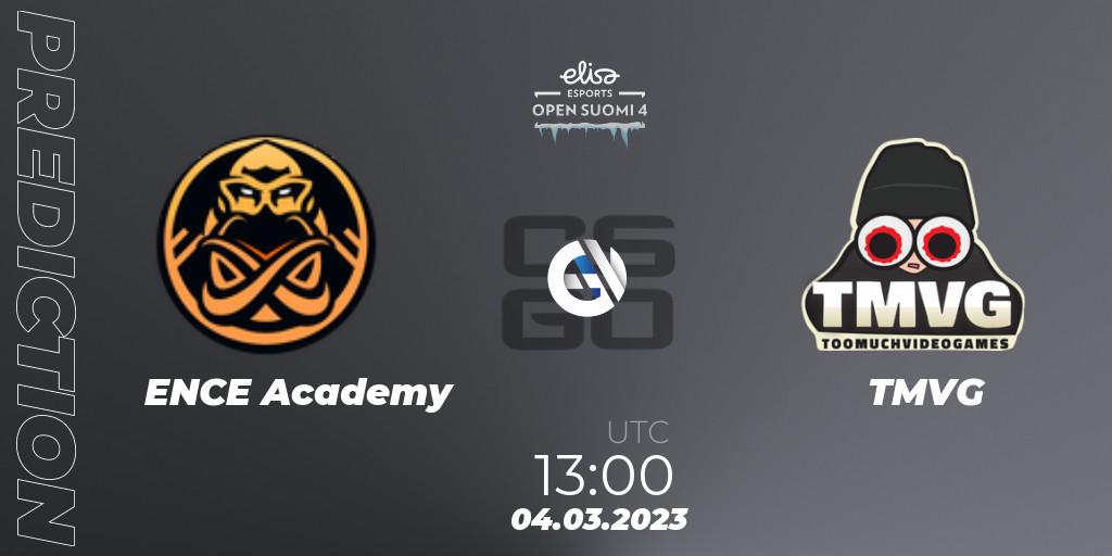 Pronóstico ENCE Academy - TMVG. 04.03.2023 at 13:45, Counter-Strike (CS2), Elisa Open Suomi Season 4