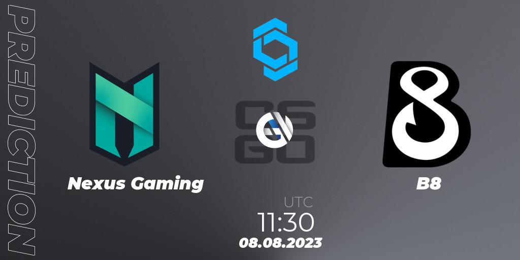 Pronóstico Nexus Gaming - B8. 08.08.2023 at 11:30, Counter-Strike (CS2), CCT East Europe Series #1