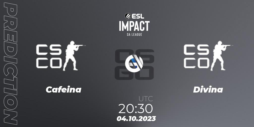Pronóstico Cafeina - Divina. 04.10.2023 at 20:30, Counter-Strike (CS2), ESL Impact League Season 4: South American Division