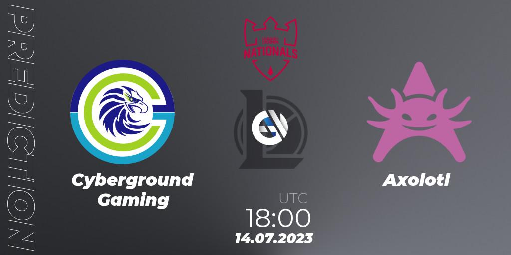 Pronóstico Cyberground Gaming - Axolotl. 14.07.2023 at 18:00, LoL, PG Nationals Summer 2023