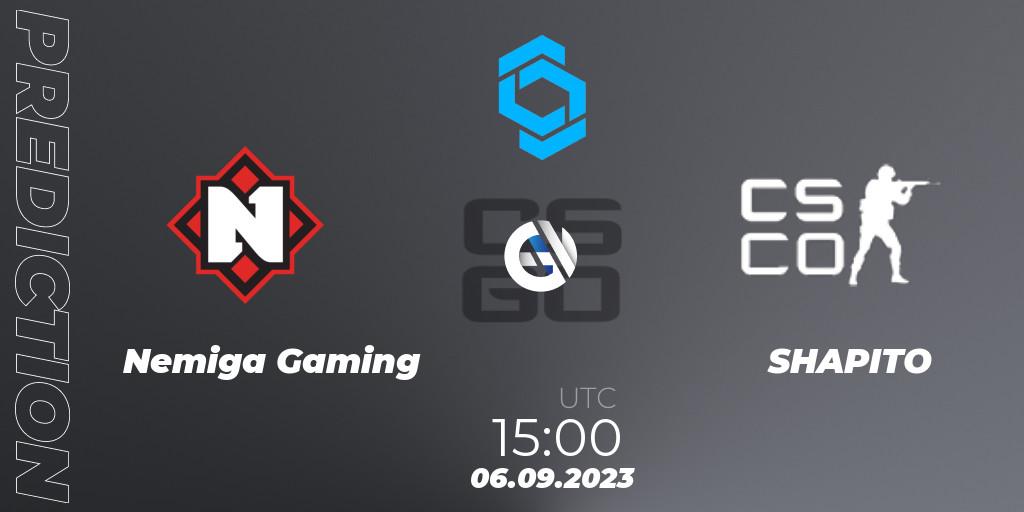 Pronóstico Nemiga Gaming - SHAPITO. 06.09.2023 at 15:00, Counter-Strike (CS2), CCT East Europe Series #2: Closed Qualifier