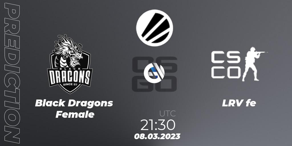 Pronóstico Black Dragons Female - LRV Esports Female. 08.03.23, CS2 (CS:GO), ESL Impact League Season 3: South American Division