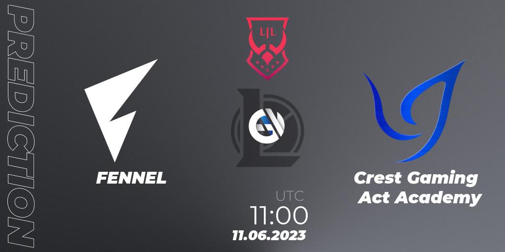 Pronóstico FENNEL - Crest Gaming Act Academy. 11.06.2023 at 11:00, LoL, LJL Summer 2023