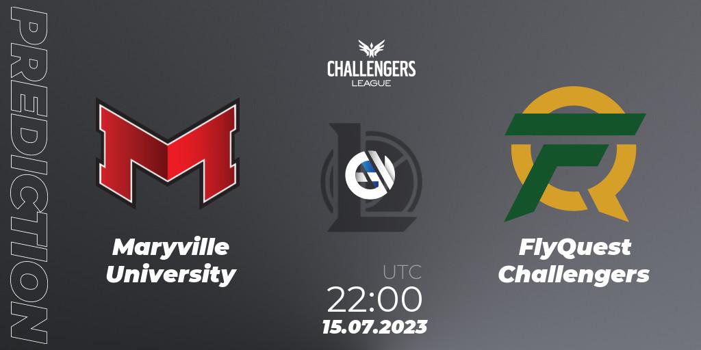 Pronóstico Maryville University - FlyQuest Challengers. 15.07.2023 at 22:00, LoL, North American Challengers League 2023 Summer - Group Stage