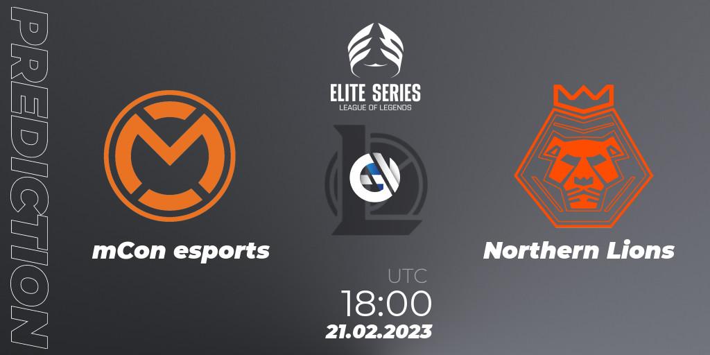 Pronóstico mCon esports - Northern Lions. 21.02.2023 at 18:00, LoL, Elite Series Spring 2023 - Group Stage