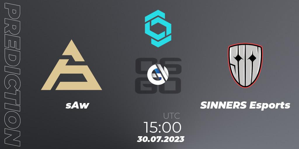 Pronóstico sAw - SINNERS Esports. 30.07.2023 at 16:15, Counter-Strike (CS2), CCT North Europe Series #6