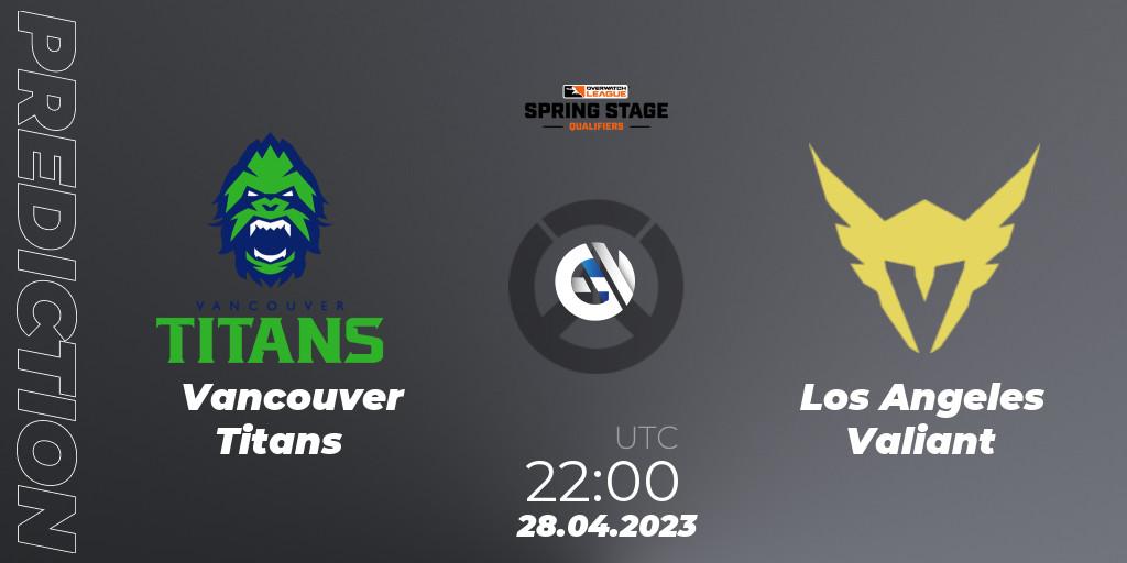 Pronóstico Vancouver Titans - Los Angeles Valiant. 28.04.23, Overwatch, OWL Stage Qualifiers Spring 2023 West