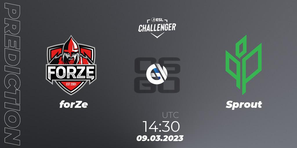 Pronóstico forZe - Sprout. 09.03.2023 at 14:30, Counter-Strike (CS2), ESL Challenger Melbourne 2023 Europe Closed Qualifier