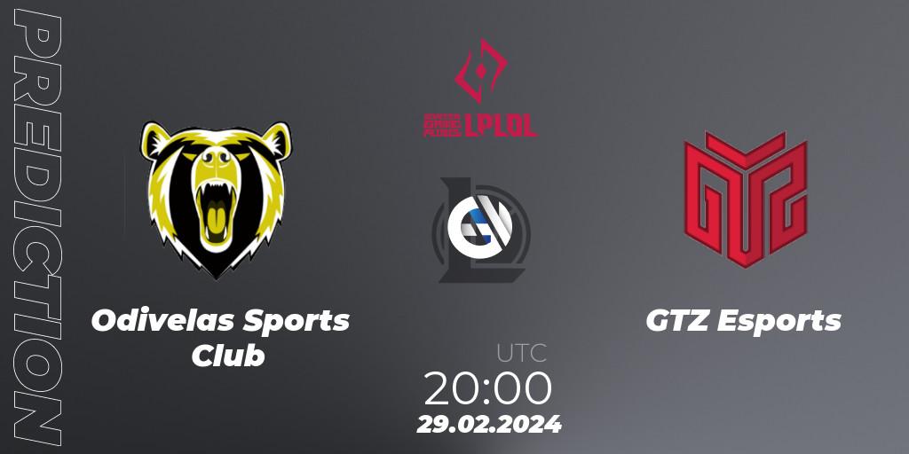 Pronóstico Odivelas Sports Club - GTZ Esports. 29.02.24, LoL, LPLOL Split 1 2024