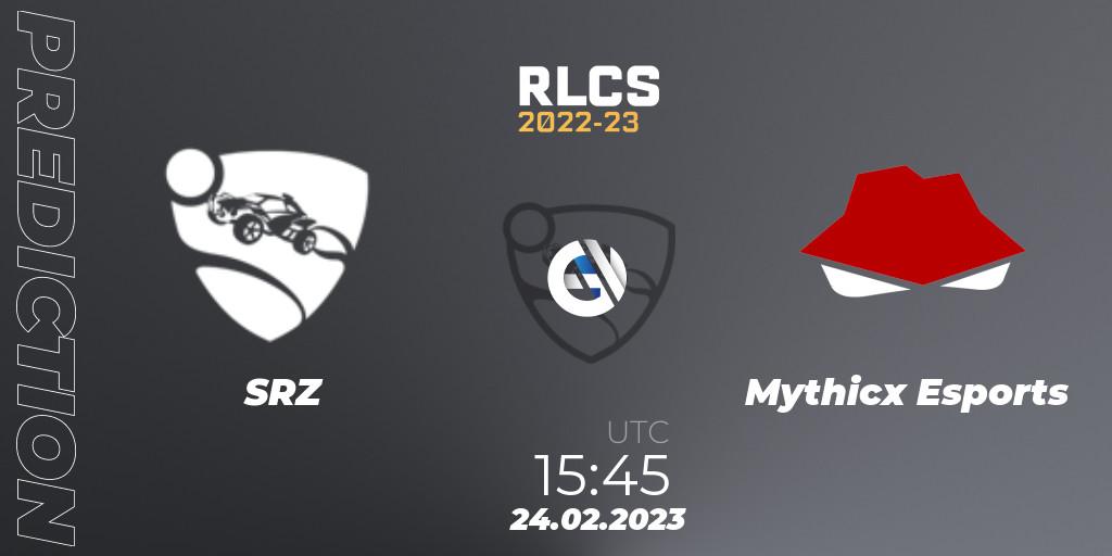 Pronóstico SRZ - Mythicx Esports. 24.02.2023 at 15:45, Rocket League, RLCS 2022-23 - Winter: Sub-Saharan Africa Regional 3 - Winter Invitational