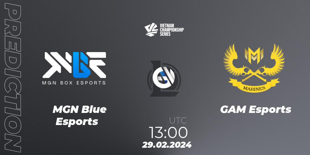 Pronóstico MGN Blue Esports - GAM Esports. 29.02.24, LoL, VCS Dawn 2024 - Group Stage